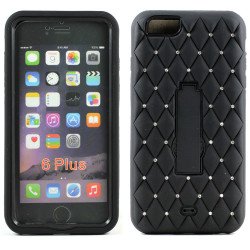 Apple iPhone 6 Plus 5.5 Diamond Armor Hybrid w Screen and Stand (Black)